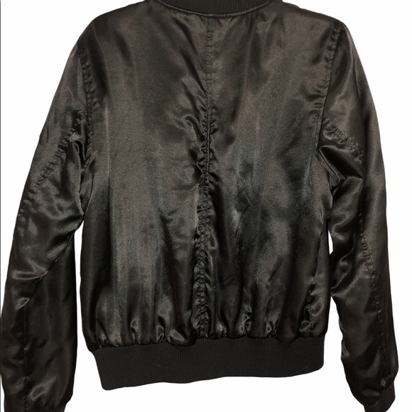 Embroidered bomber jacket w pockets - Picture 3 of 4